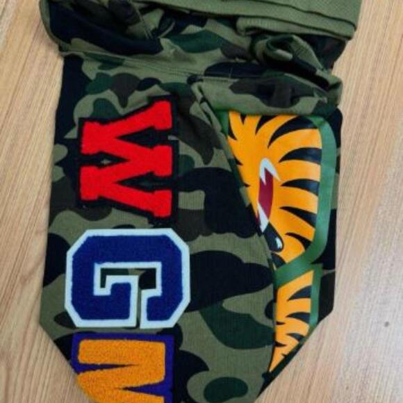 BAPE Green/Tan/Black Camo Full Zip Hoodie - XL - Picture 6 of 8